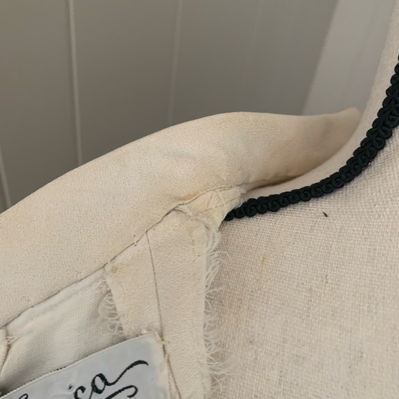 Vintage 60’s Tee-Ça Formal Winter Dress Ivory Rhinestones size sm 4-6 (no tag) - Picture 16 of 16